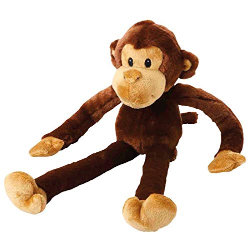 Multipet Swingin Juguete Grande de Peluche para Perro con Brazos y piernas Extra Largos con chirriadores, Marrón, 22"