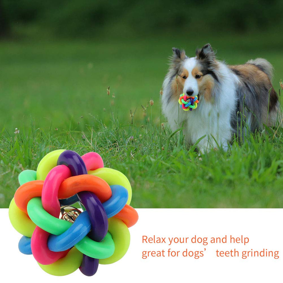 Fdit Mascota Masticando Pelotas para Perros Bola de Perro de Colores y Campaña Mascota Mordedura Resistencia Inteligente Interactivo IQ Juguete(10.5cm)
