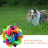Fdit Mascota Masticando Pelotas para Perros Bola de Perro de Colores y Campaña Mascota Mordedura Resistencia Inteligente Interactivo IQ Juguete(10.5cm)