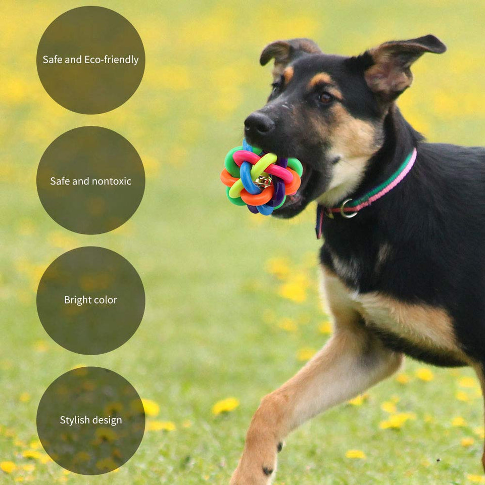 Fdit Mascota Masticando Pelotas para Perros Bola de Perro de Colores y Campaña Mascota Mordedura Resistencia Inteligente Interactivo IQ Juguete(10.5cm)