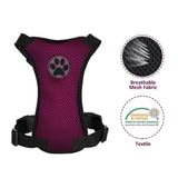 Slowton Arnés del coche del perro correa para el conector, multifuncional chaleco ajustable chaleco doble tela de malla transpirable con cinturón de seguridad del vehículo para el vehículo para perros viajes Walking Trip (Large, Burgundy)