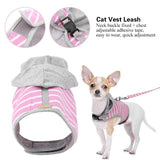 FTVOGUE Doglemi Ajustable A Prueba de Escape Gato Arnés con Capucha Chaleco Suave Collar Correa para Mascotas Al Aire Libre Caminar Jugando(Pink)
