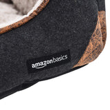 Amazon Basics Cuddler Cama para Mascotas, Suave y cómoda, Negro, Large