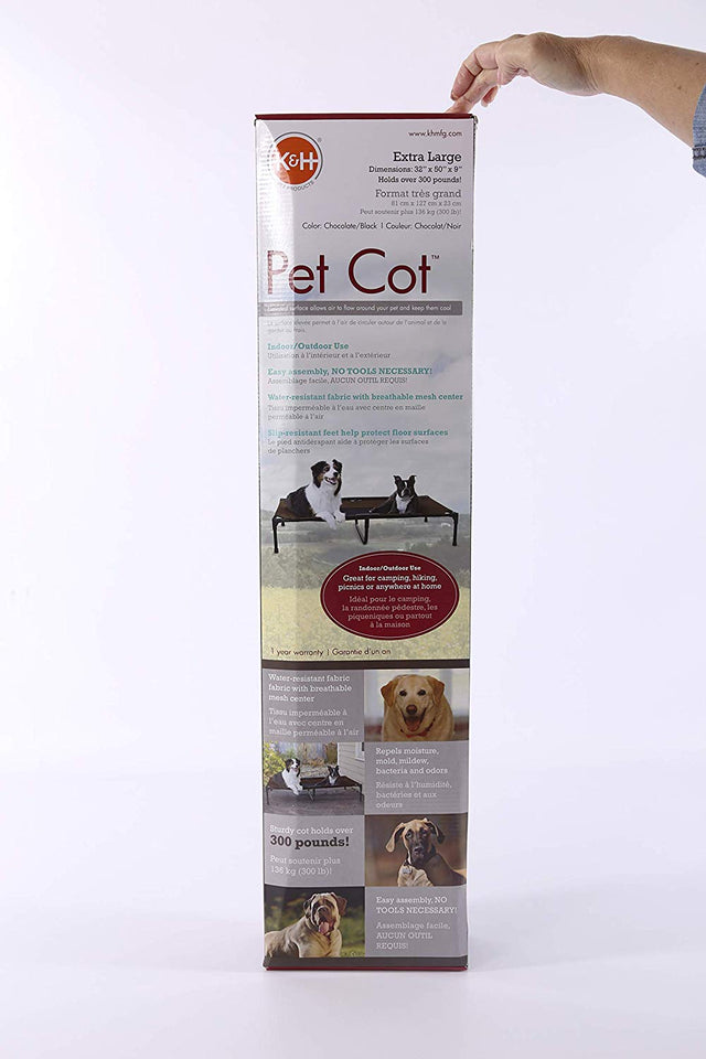 K&H Pet Products Original Pet Cot Elevated Pet Bed Extra X-Large Gray/Mesh 32"x50" x 9"