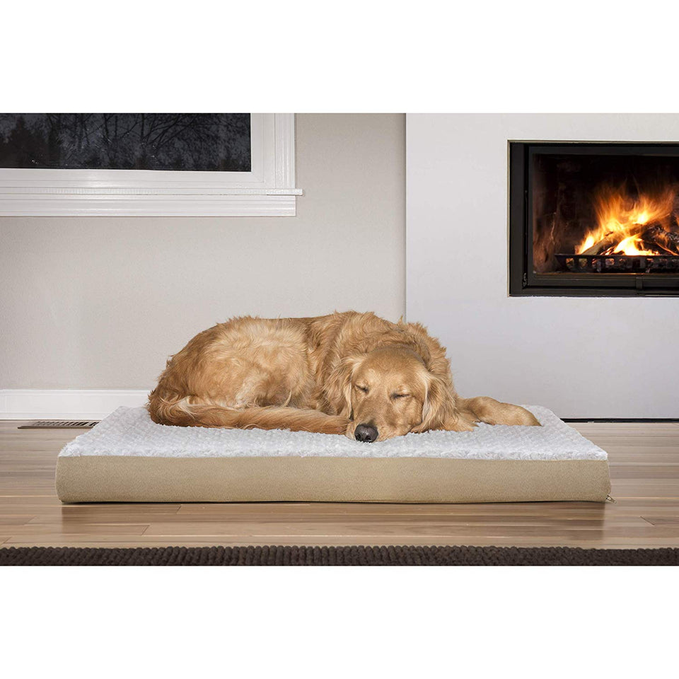 FurHaven NAP Pet Bed Egg-Crate Orthopedic Pet Mattress Deluxe Dog or Cat Bed, Water-Resistant Base