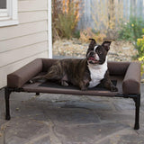K&H PET PRODUCTS Cuna elevada para Mascotas con Refuerzos extraíbles, Chocolate/Mesh, Medium (25" x 32" x 7")